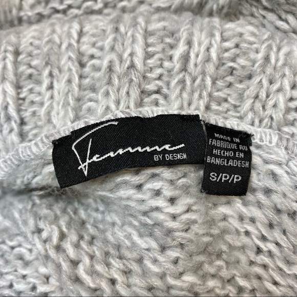 NWT Chunky Knit Oversized Pompom Cowlneck Sweater - Picture 9 of 11